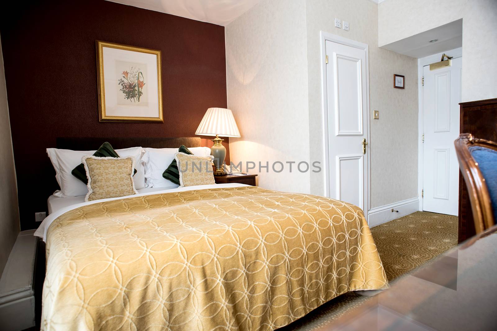 Modern double clean bedroom  by stockyimages