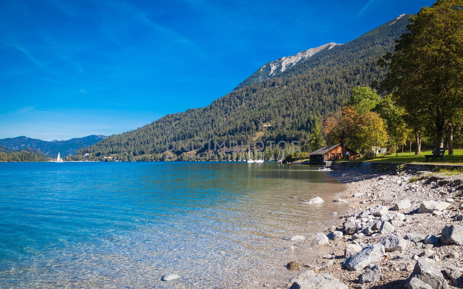 Autumn at the lake Achensee in Austria