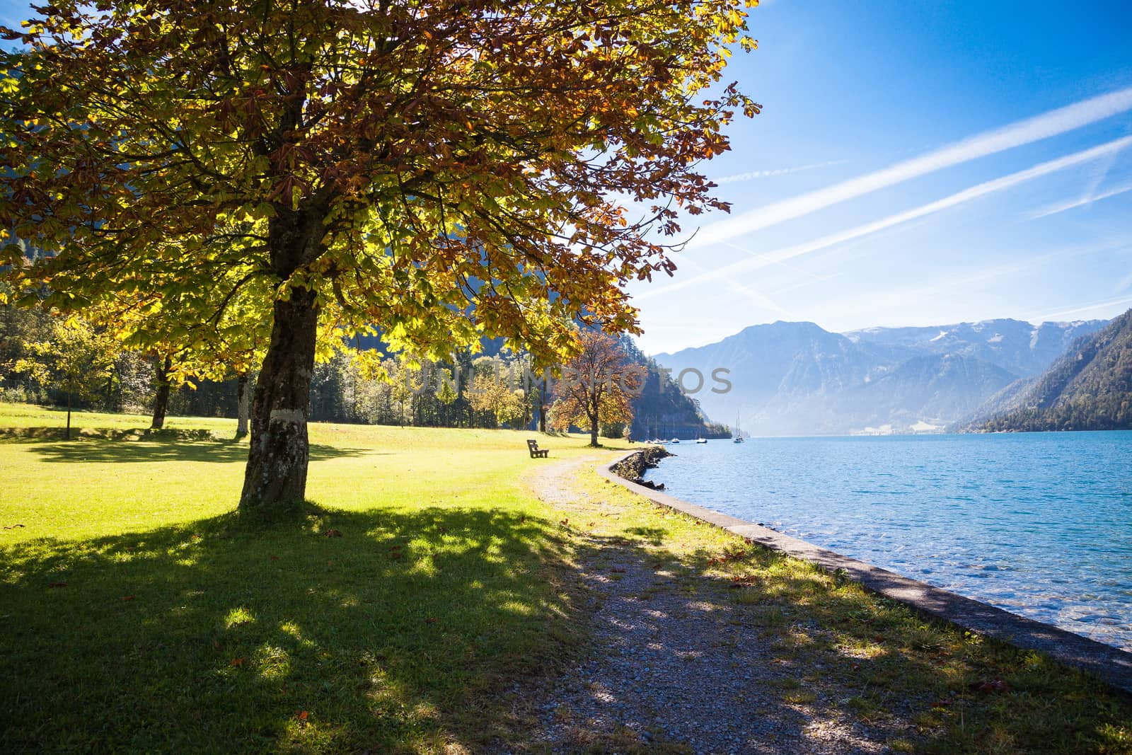 Autumn at the lake Achensee in Austria