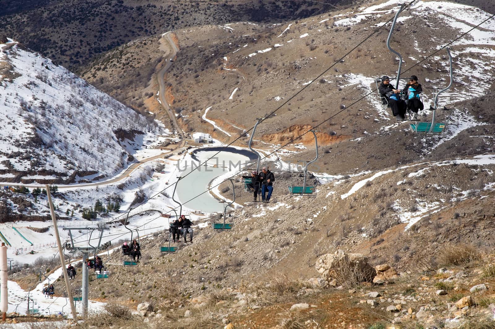 Israel . The climb to the mountain top.