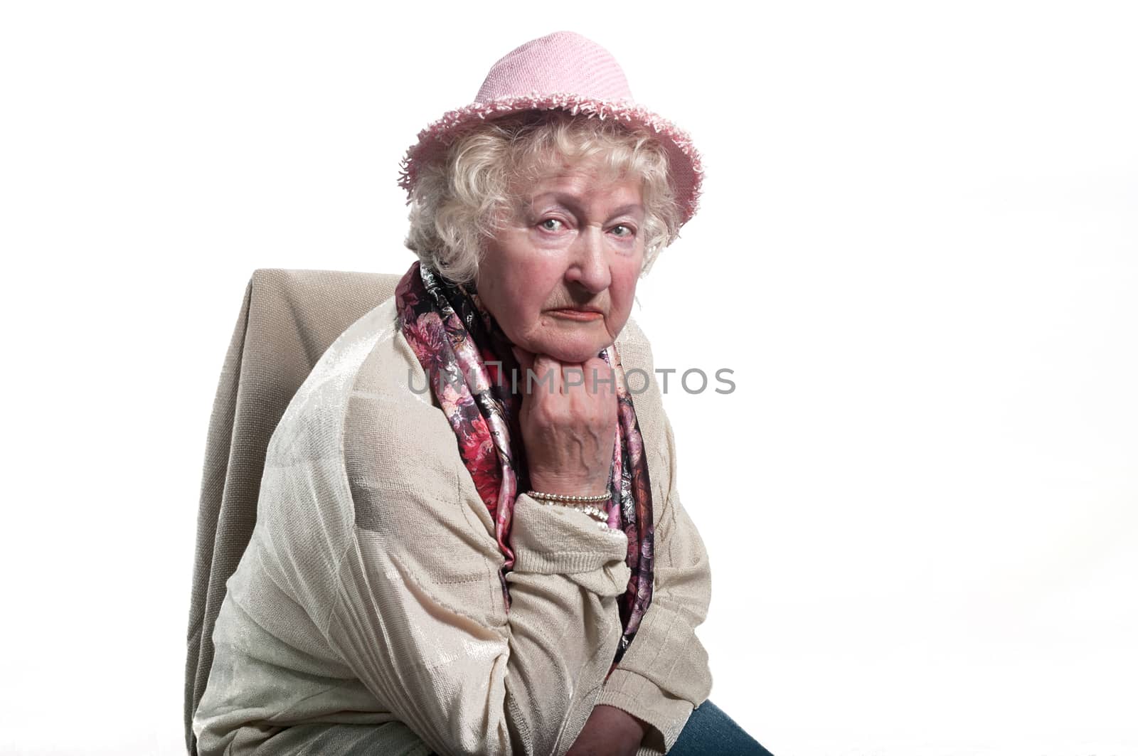 Portrait of elderly woman . by LarisaP