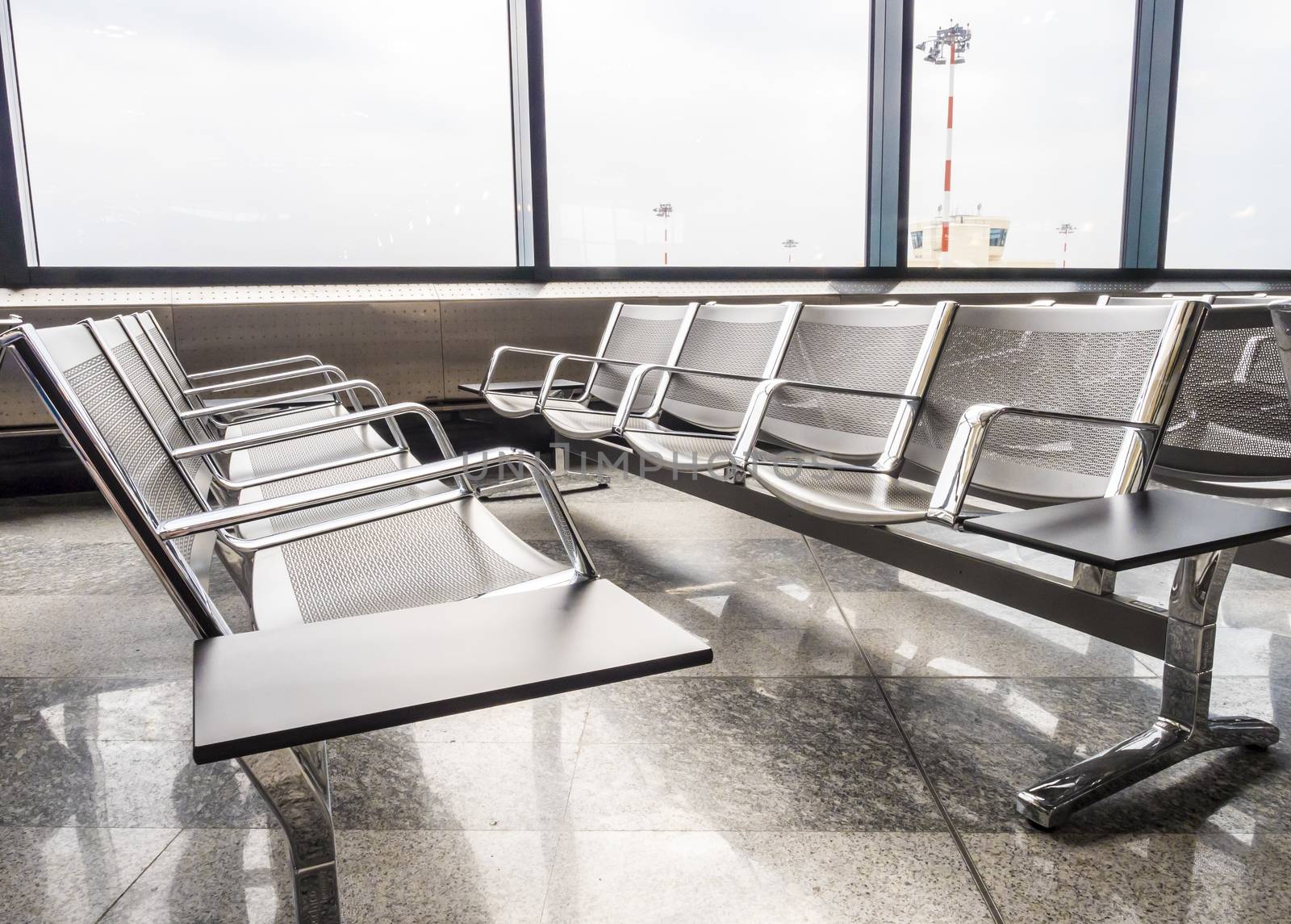 A picture of new benches at the airport by rigamondis