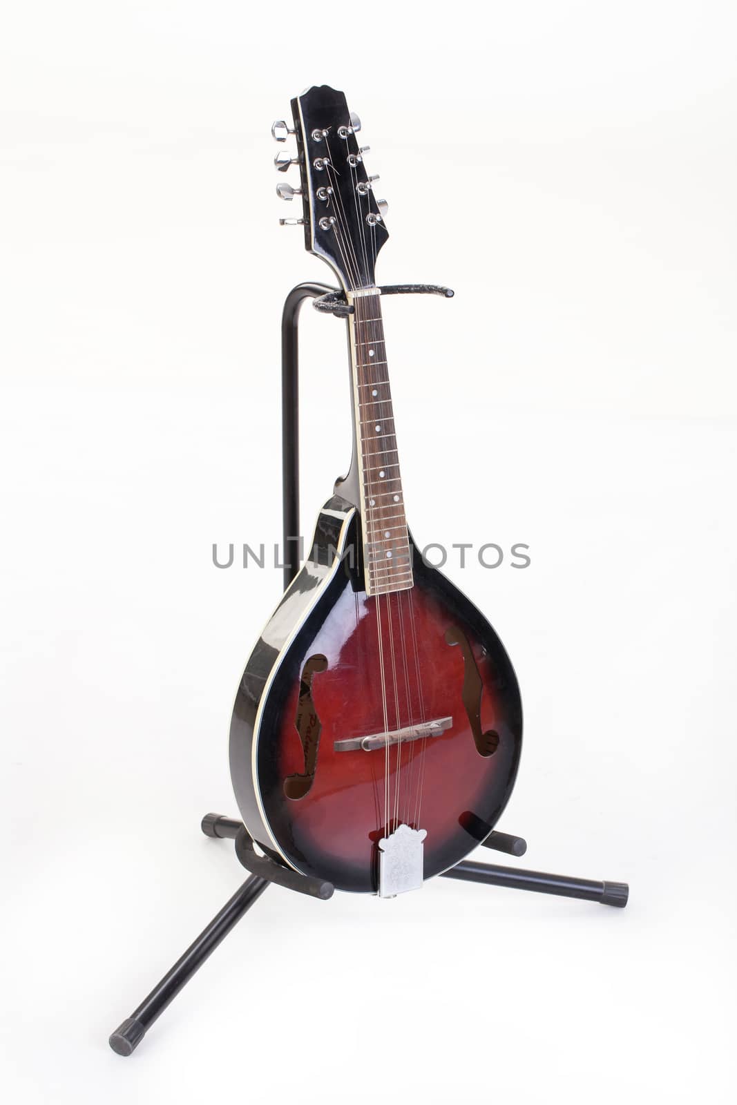 Mandolin on the stand on isolated background