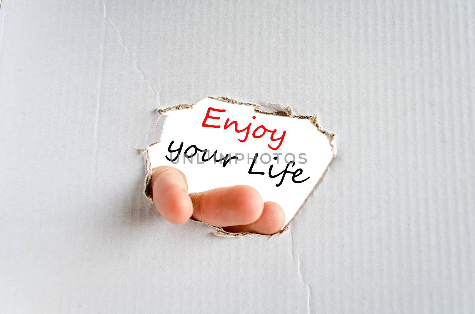 Enjoy your life text concept isolated over white background