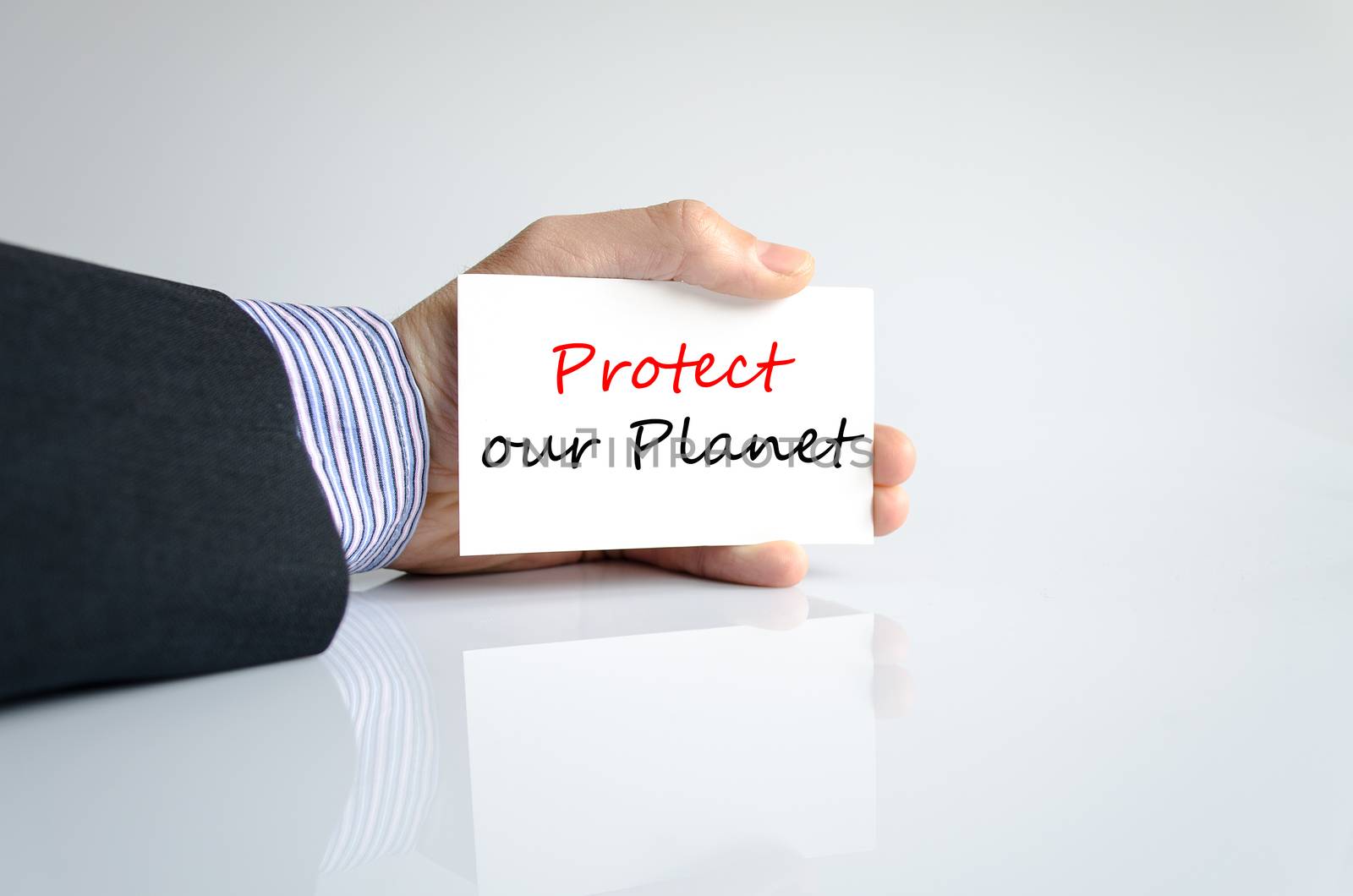 Protect our planet text concept isolated over white background