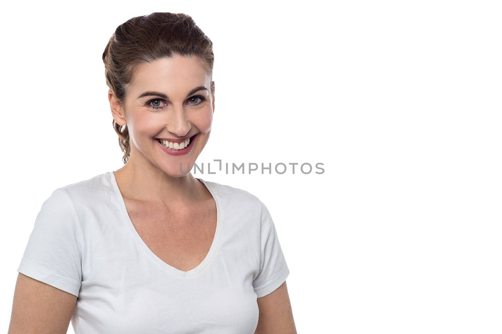 Fashion woman facing camera and smiling