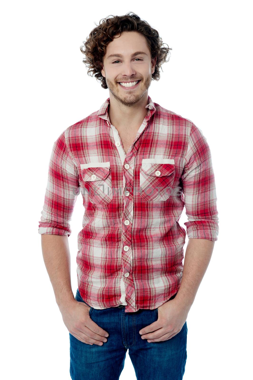Smiling young man posing in casual wear 