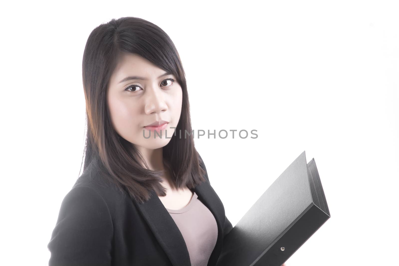 Asian woman in business office concept, isolated on white background