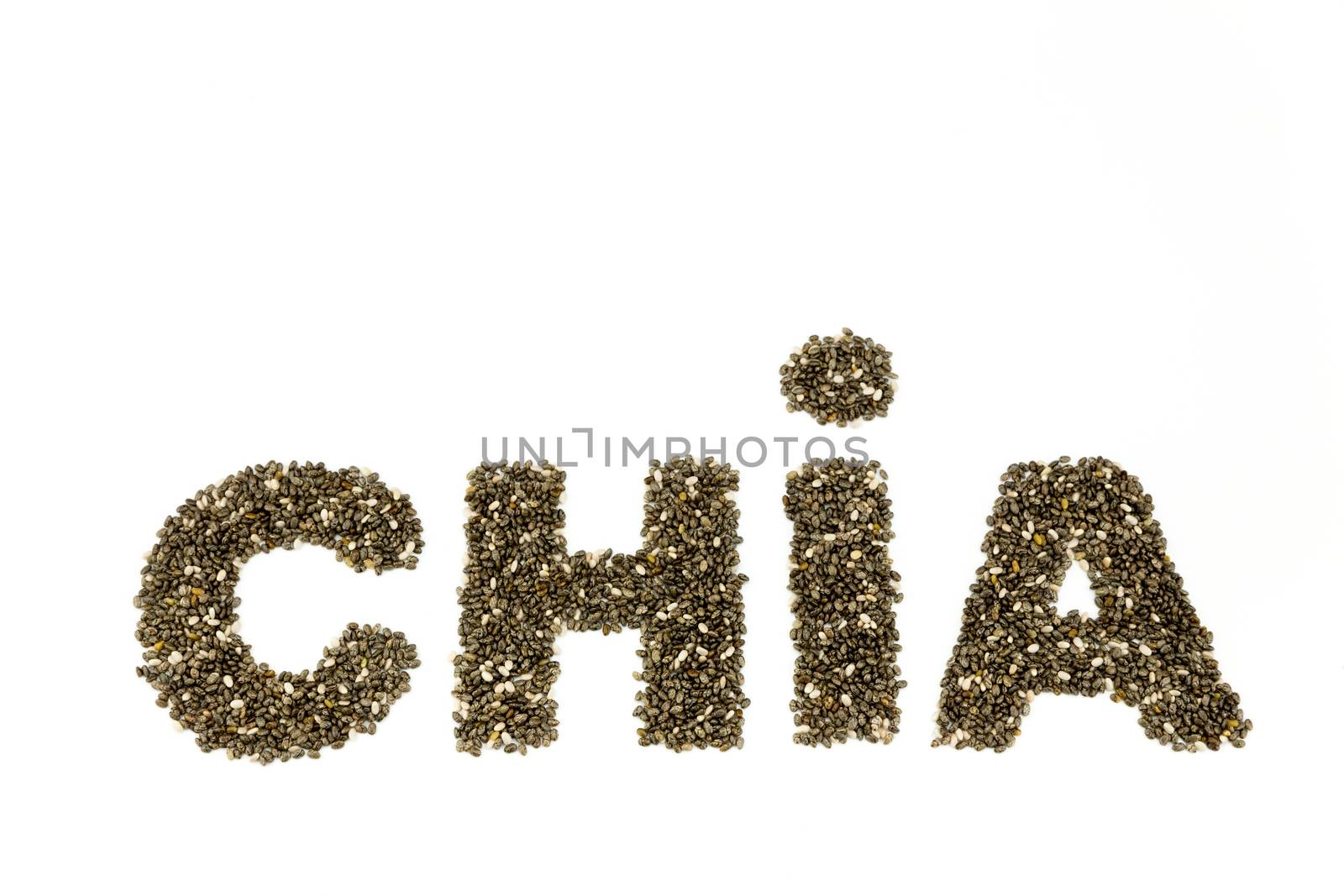 Word CHIA made of chia seeds by BenSchonewille