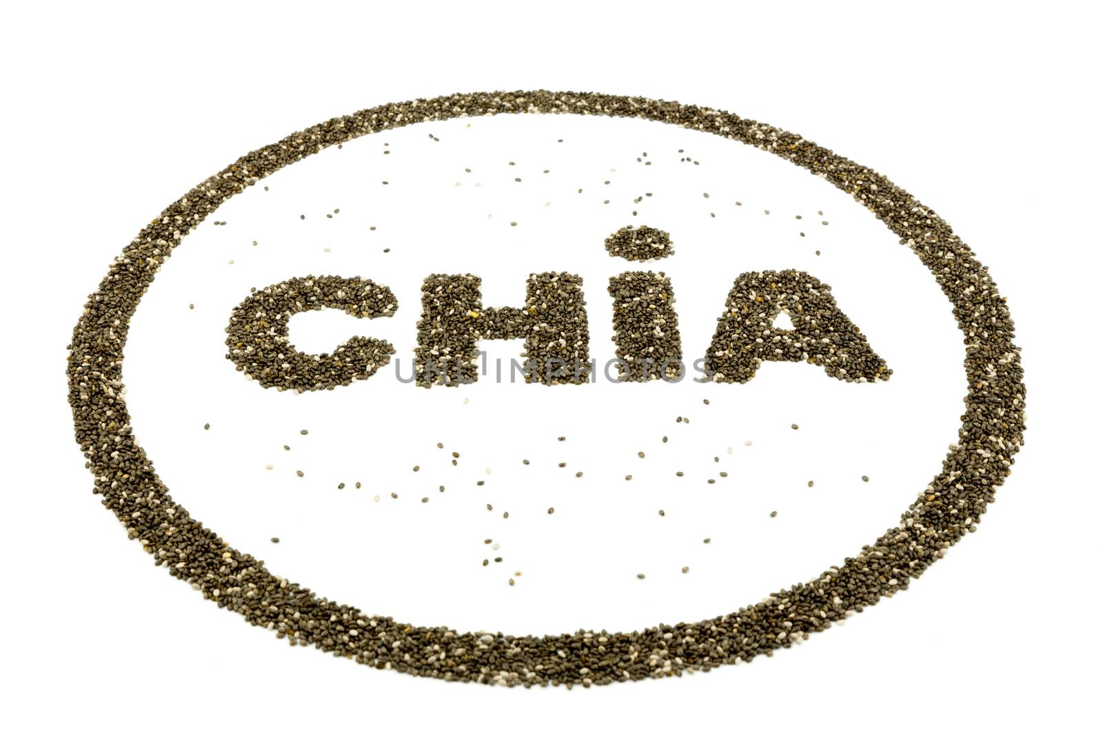 Word CHIA as logo containing chia seeds by BenSchonewille