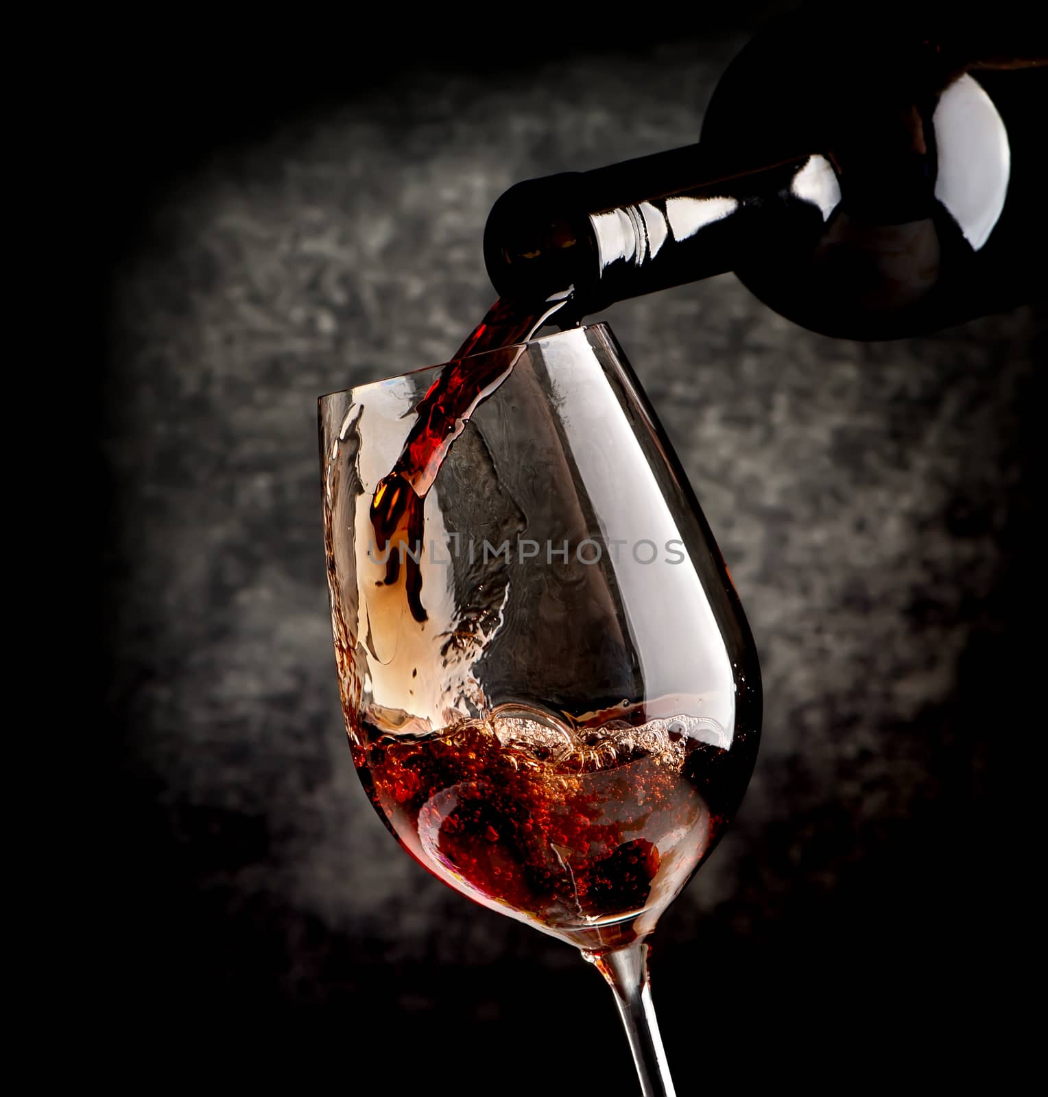Wine on black background by Givaga