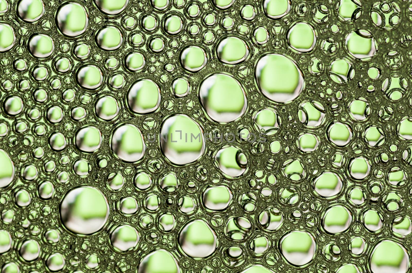 Abstract Colorful reflections on oil and soap bubbles in water