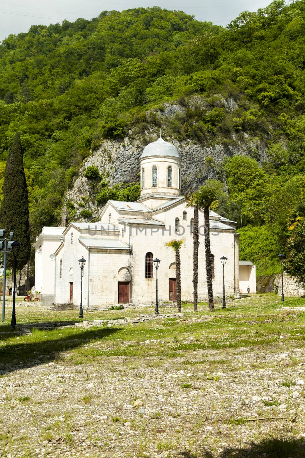 The orthodox church sparkles on the sun the gold domes