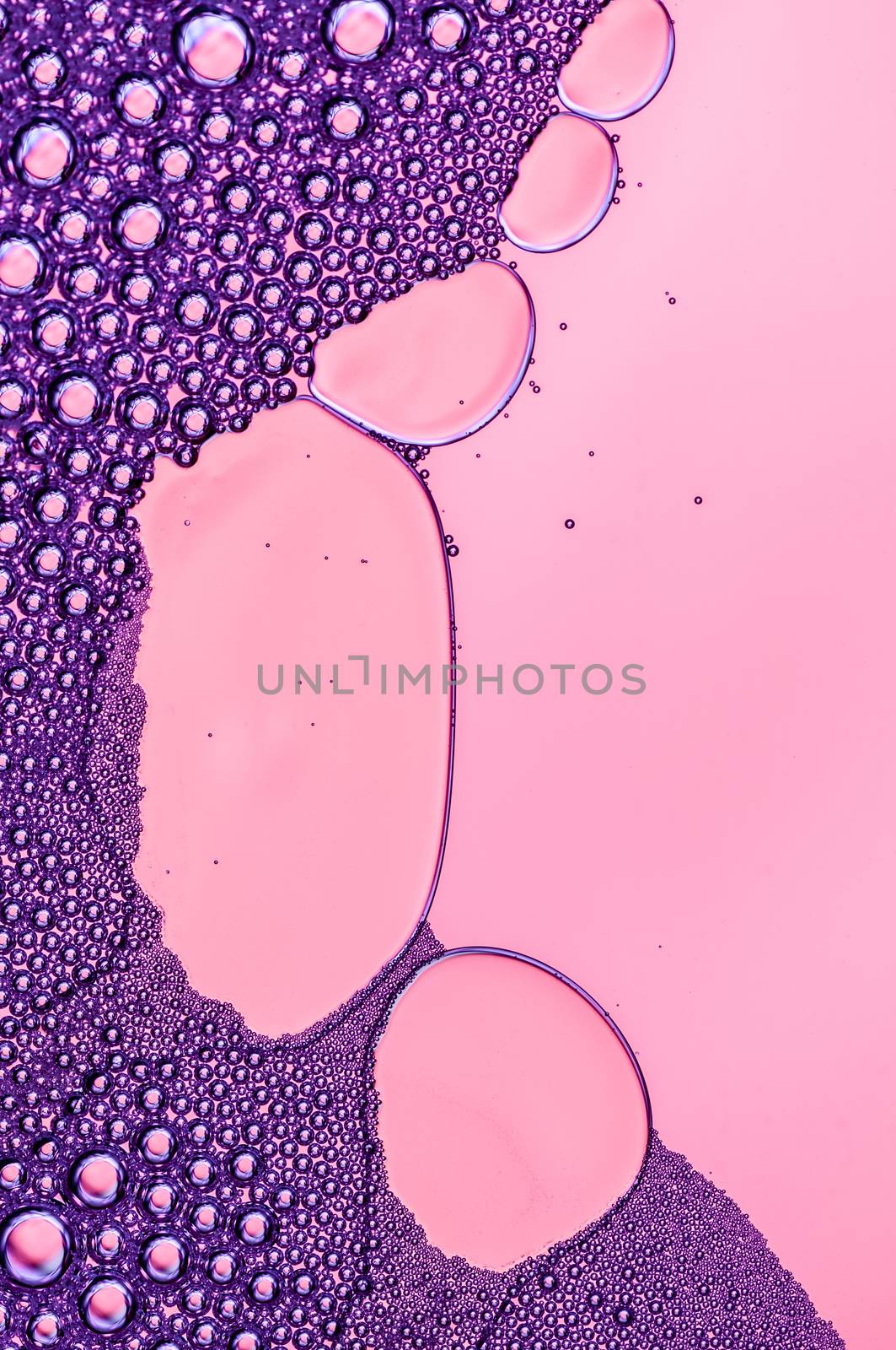 Abstract Colorful reflections on oil and soap bubbles in water