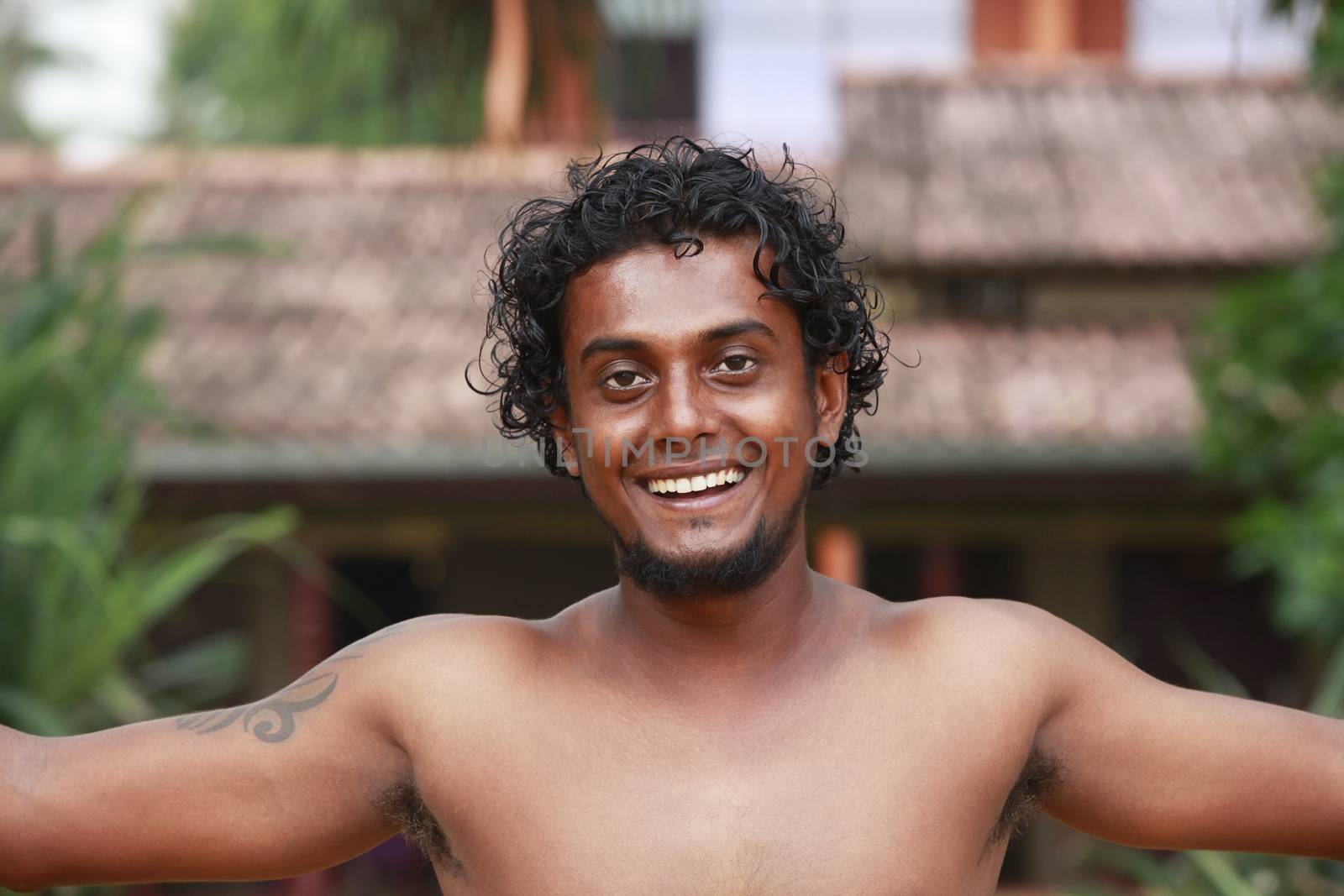 Portrait young smiling man. Sri Lanka