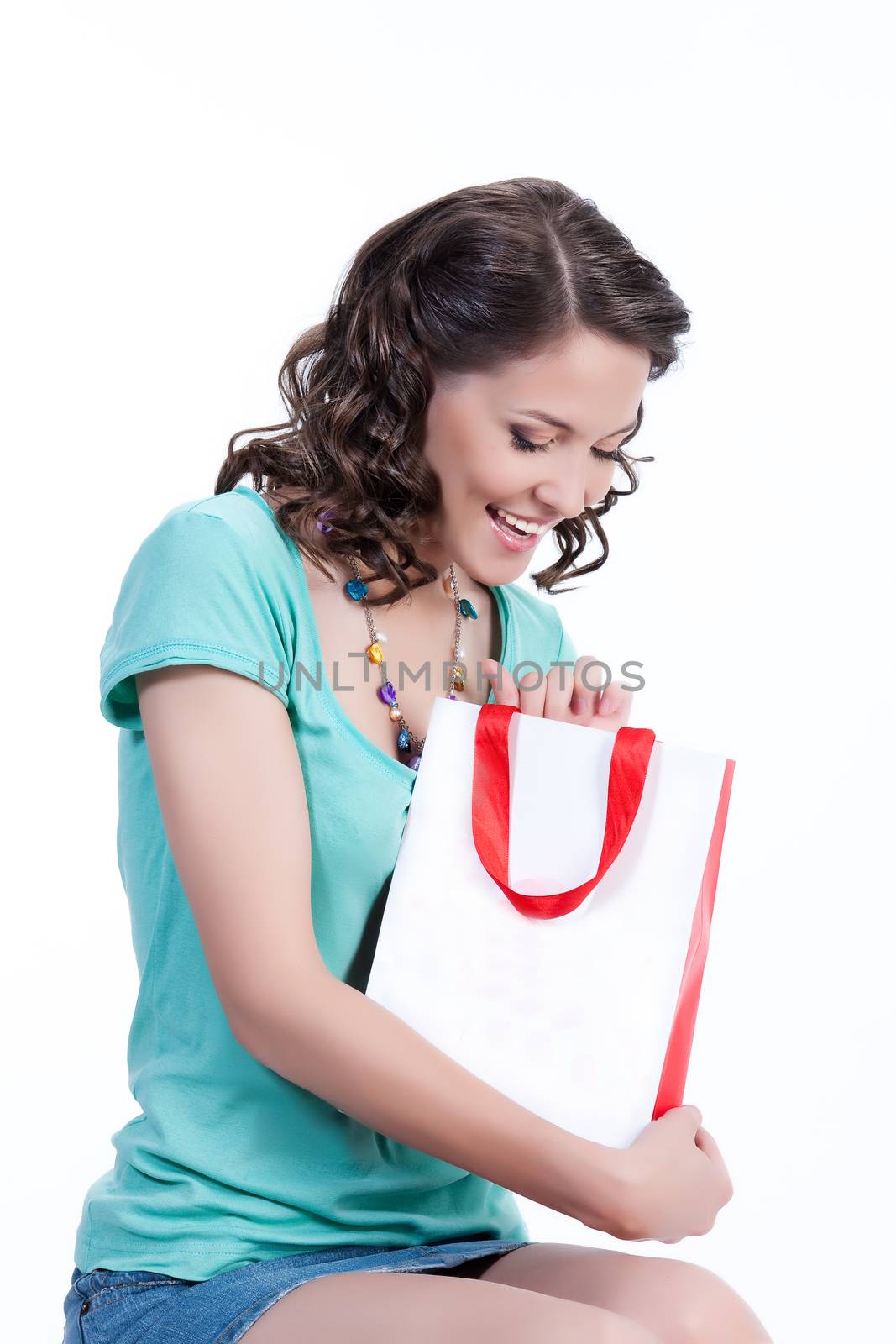 Young Emotional Woman With Paper Bag by Fotoskat