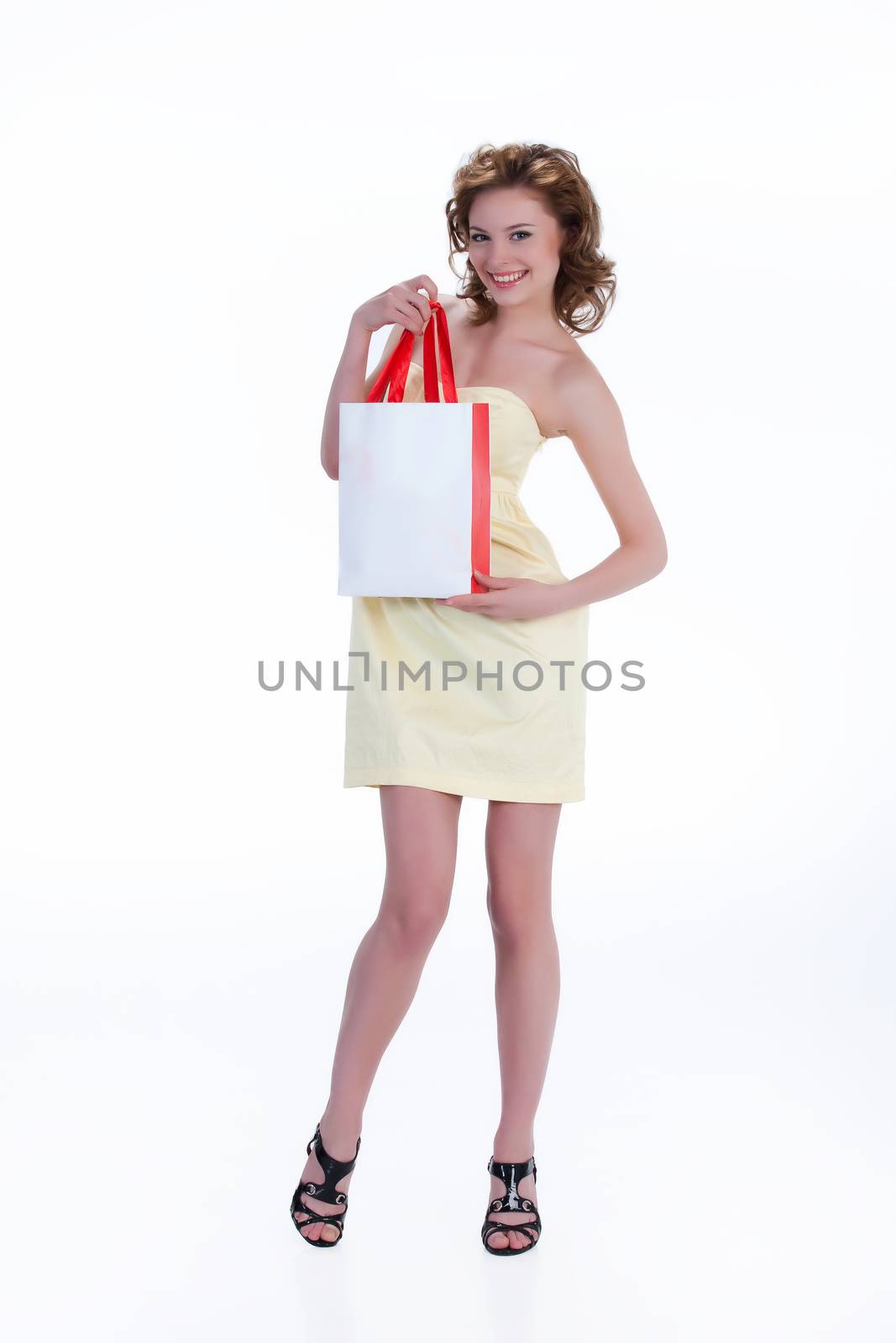 Young Emotional Woman With Paper Bag by Fotoskat