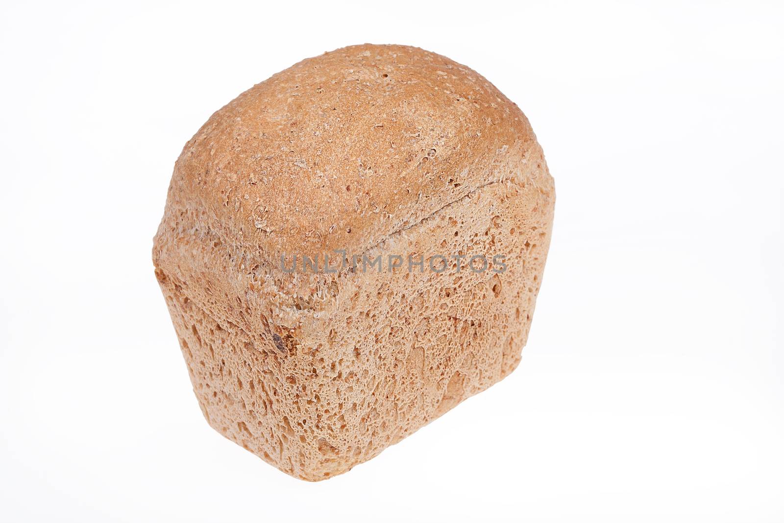 Loaf of bread on isolated white background