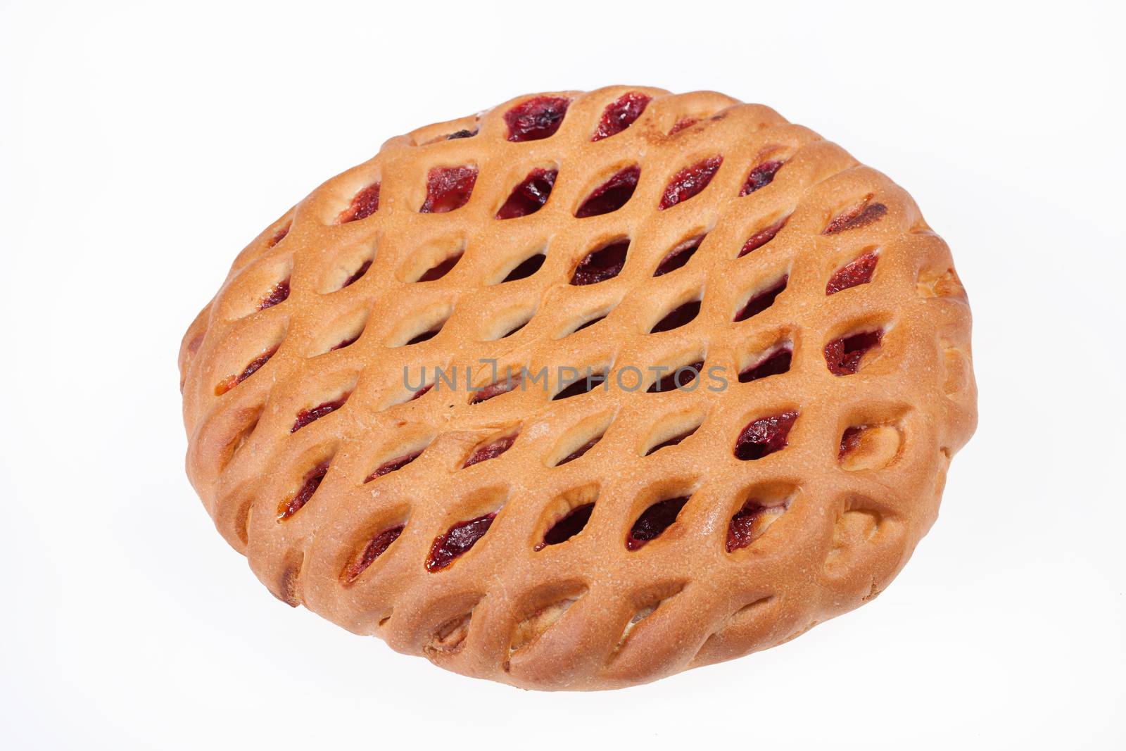 Fruit pie on isolated white background