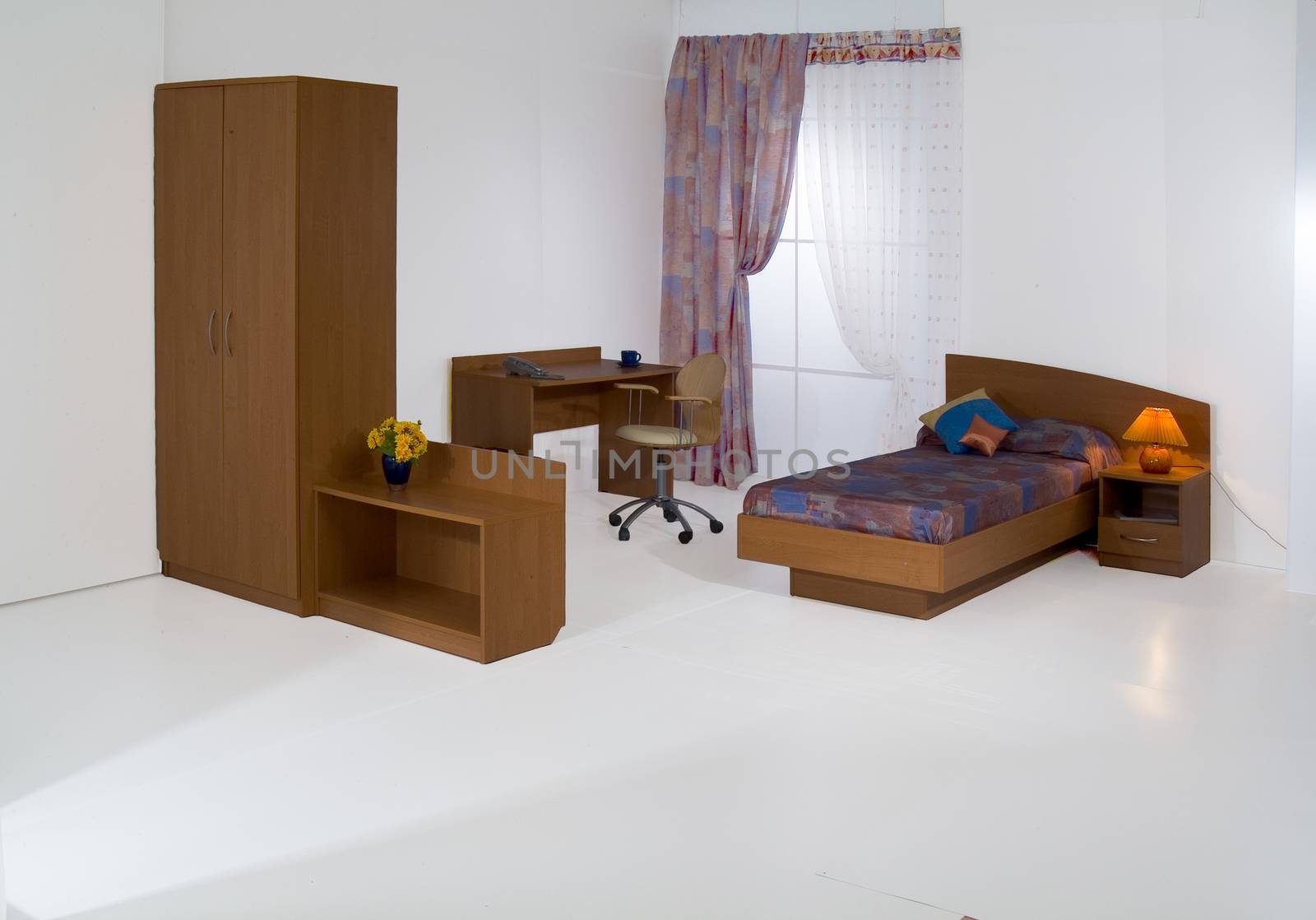 Set of home furniture on isolated studio background