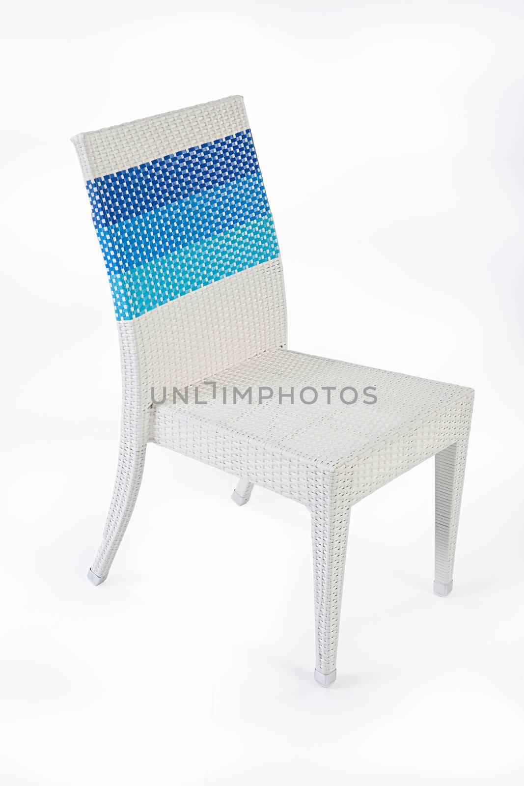 Chair made synthetic fibre on isolated background