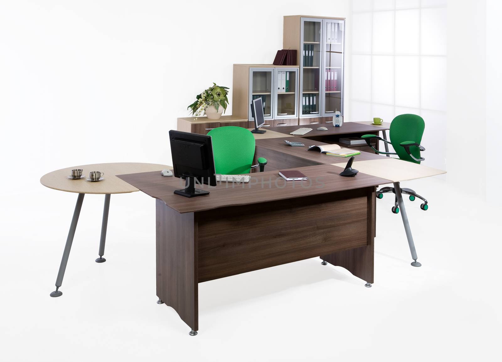 Office furniture on a white background