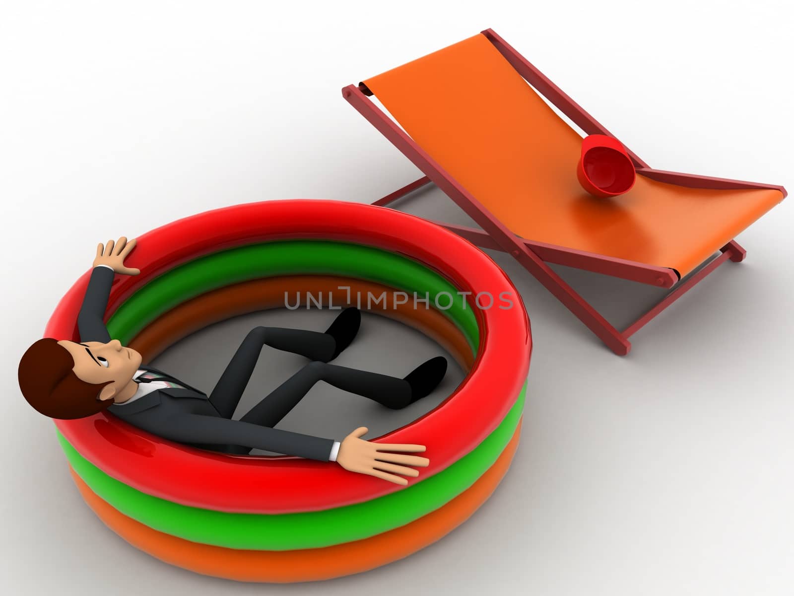 3d man resting in home pool concept by touchmenithin@gmail.com