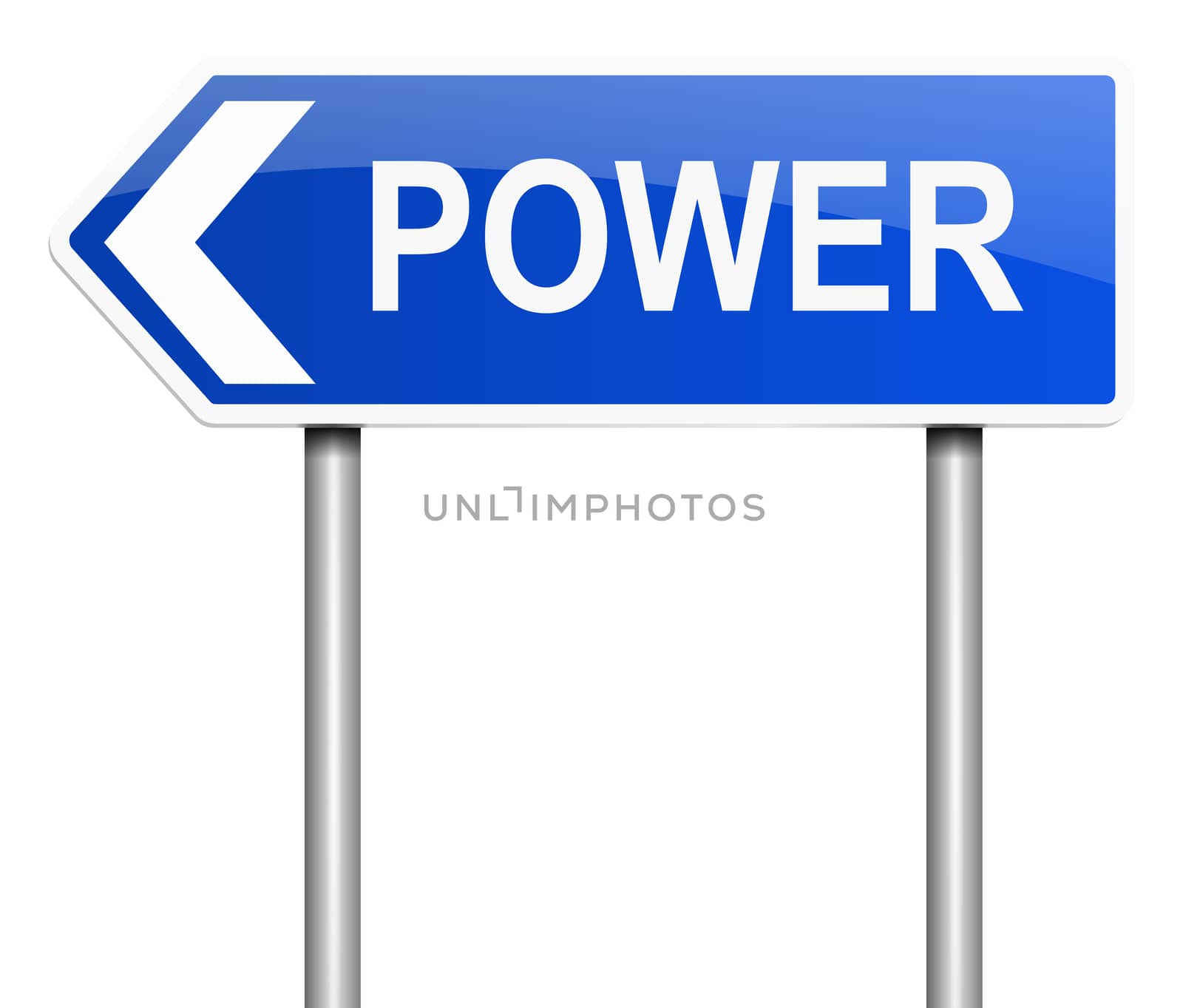 Illustration depicting a sign with a power concept.
