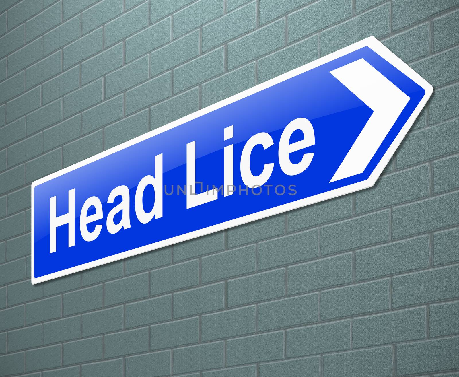 Illustration depicting a sign with a head lice concept.