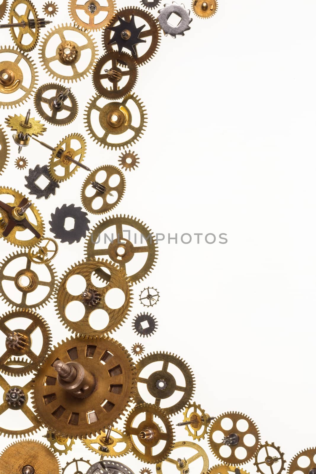 Selection of old brass clockwork clock parts with space for text