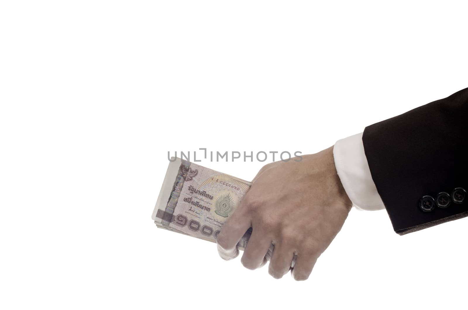 Thai Money in hand, Payment concept with Clipping path included