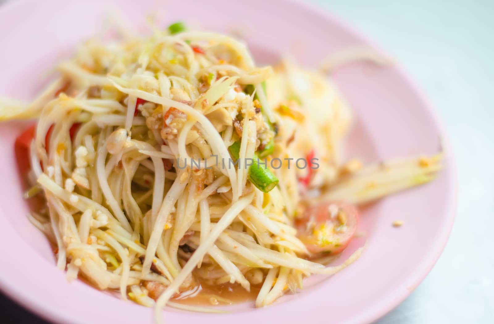 Spicy papaya salad, Thai cuisine by pixbox77