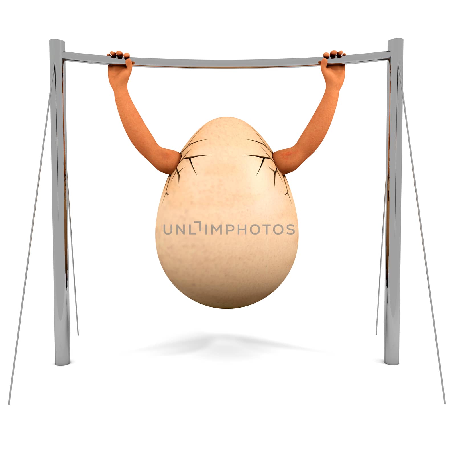 Chinning egg, gymnastics sport. Illustration on the white background.