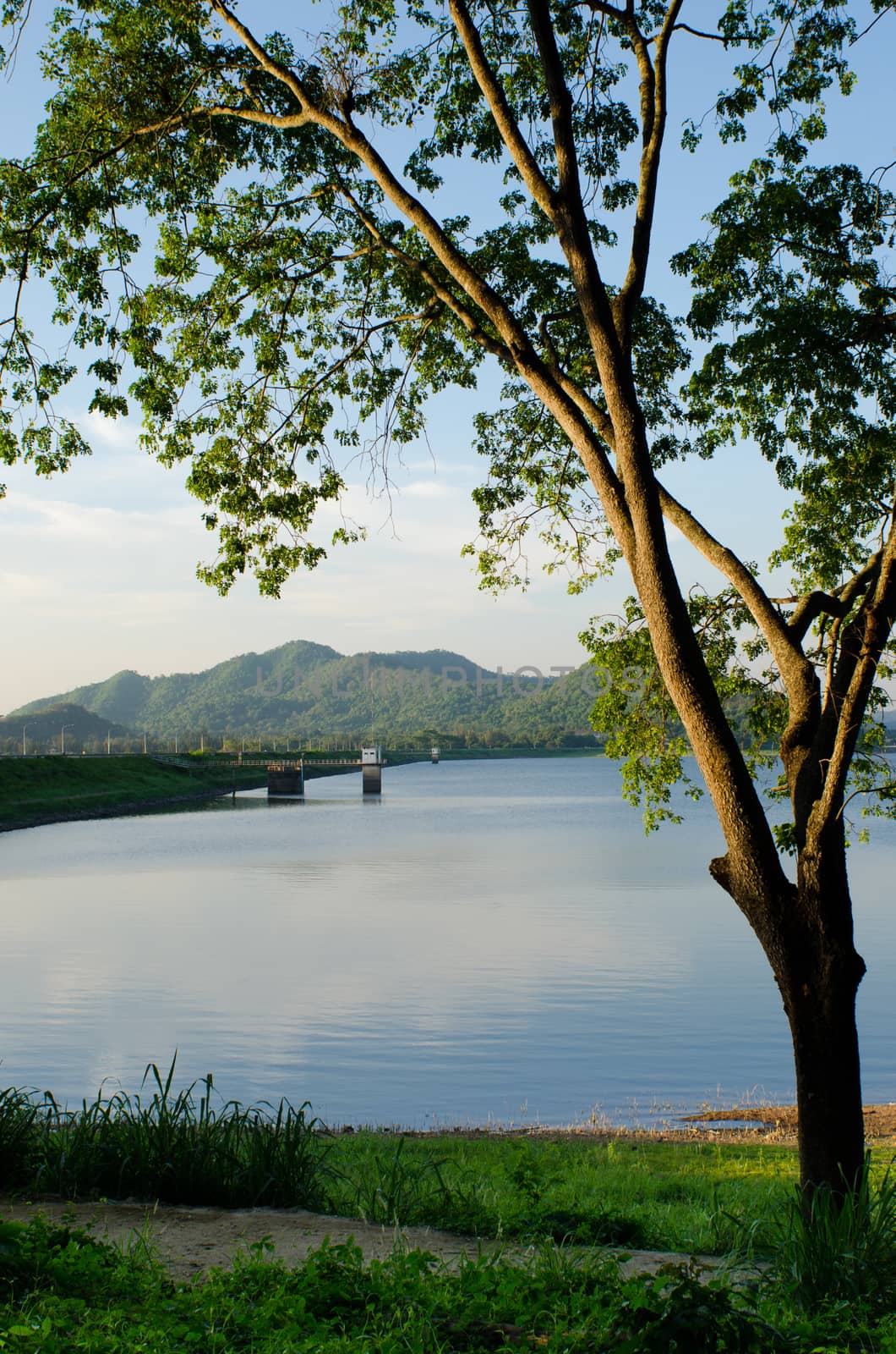 Nice landscape at reservoir, Chonburi, Thailand