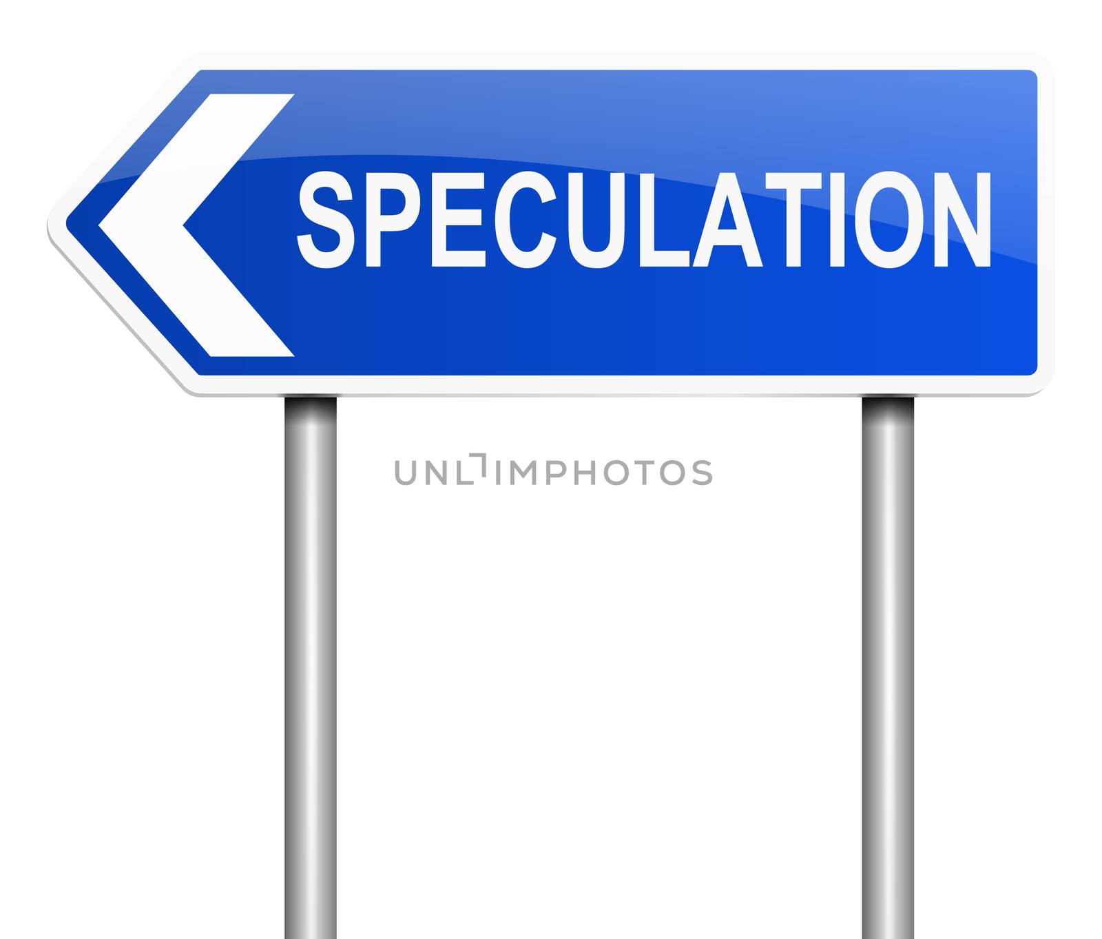 Illustration depicting a sign with a speculation concept.