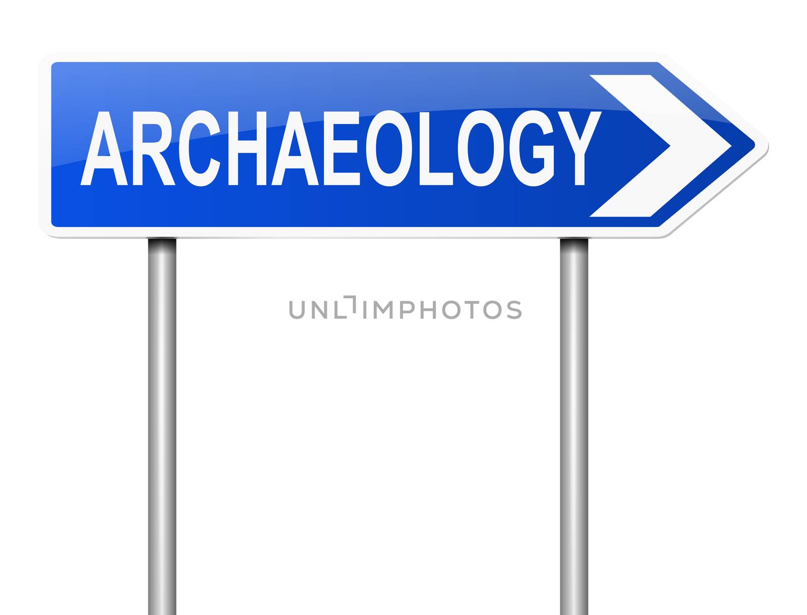 Illustration depicting a sign with an archaeology concept.