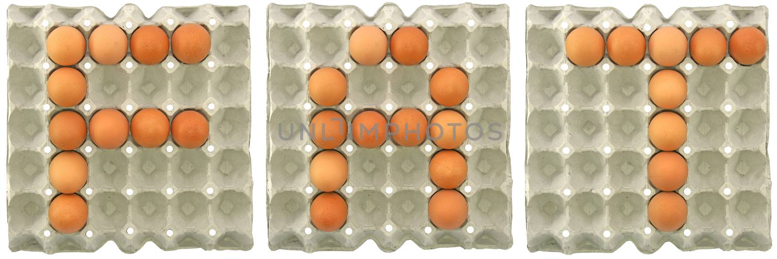 FAT word from eggs in paper tray by mranucha