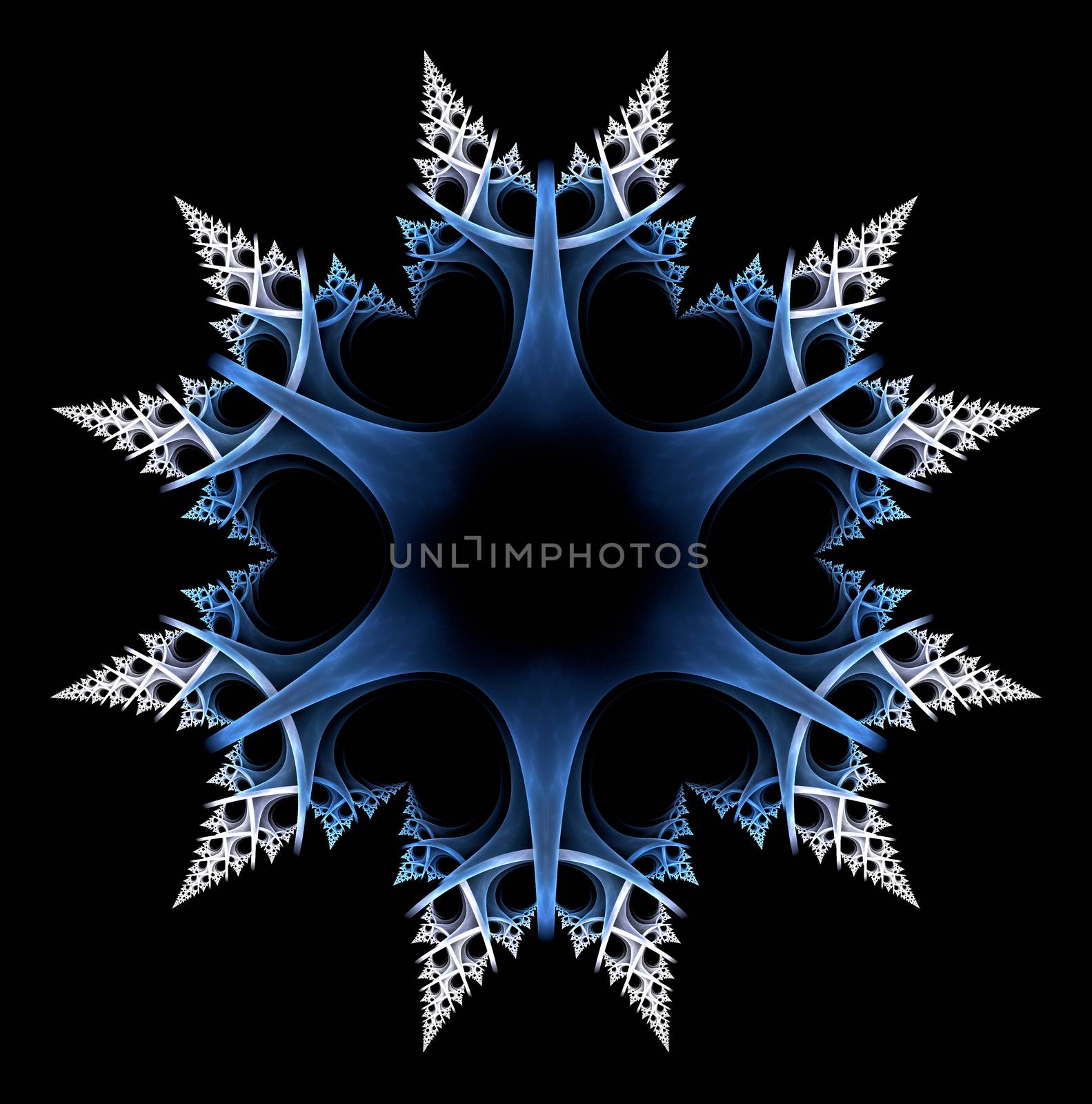 Snowflake isolated over black by marivlada