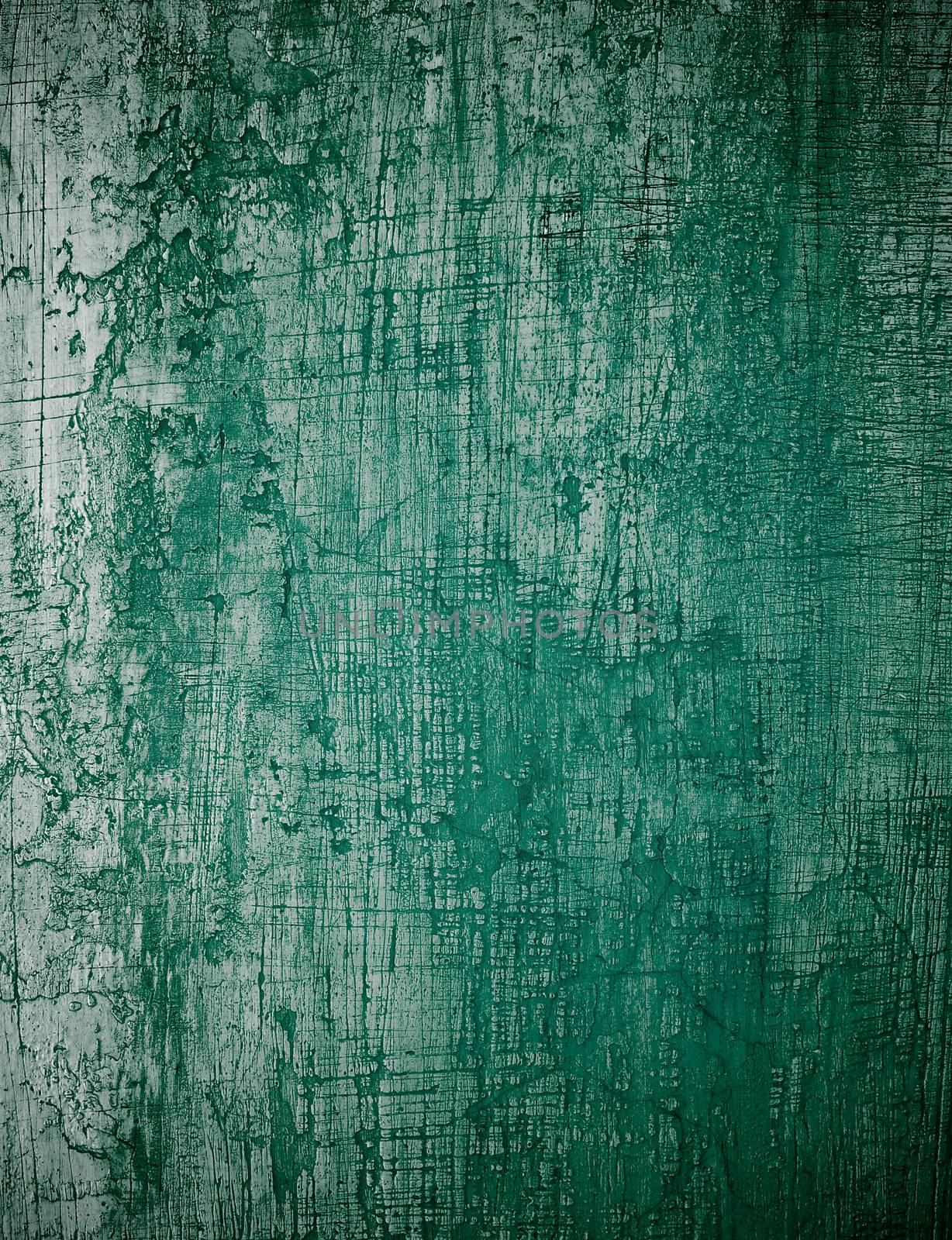 Dark Green Obsolete Cement Wall Background closeup. Vertical View