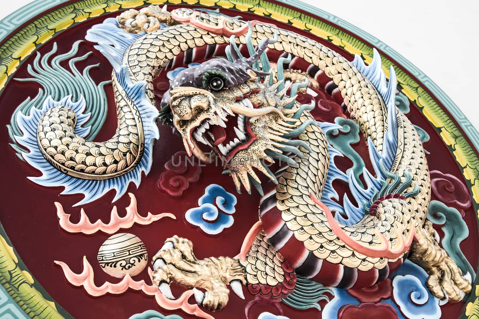 Dragon stucco reliefs in Chinese style by pixbox77