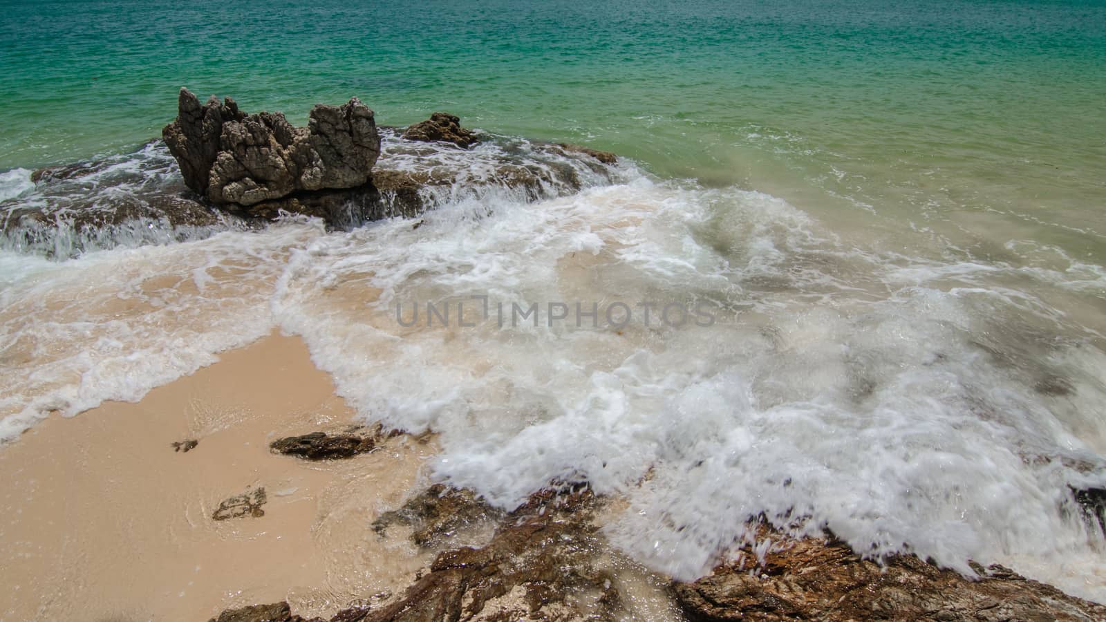 Summer time concept, Sea wave on the beach