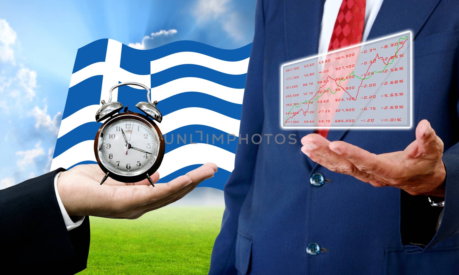 Creditor show time limit and analysis chart, Financial Crisis in Greece concept