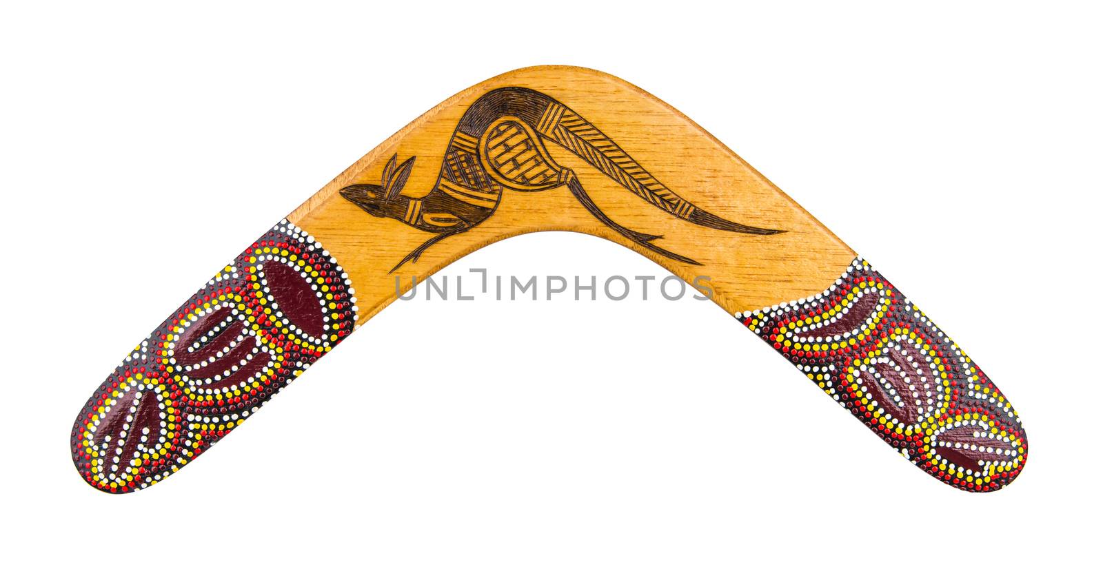 Australian boomerang isolated on white with clipping path