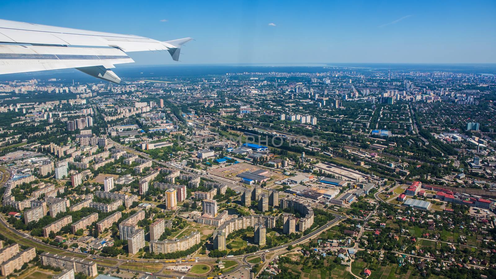 Aerial view of a city by sarymsakov