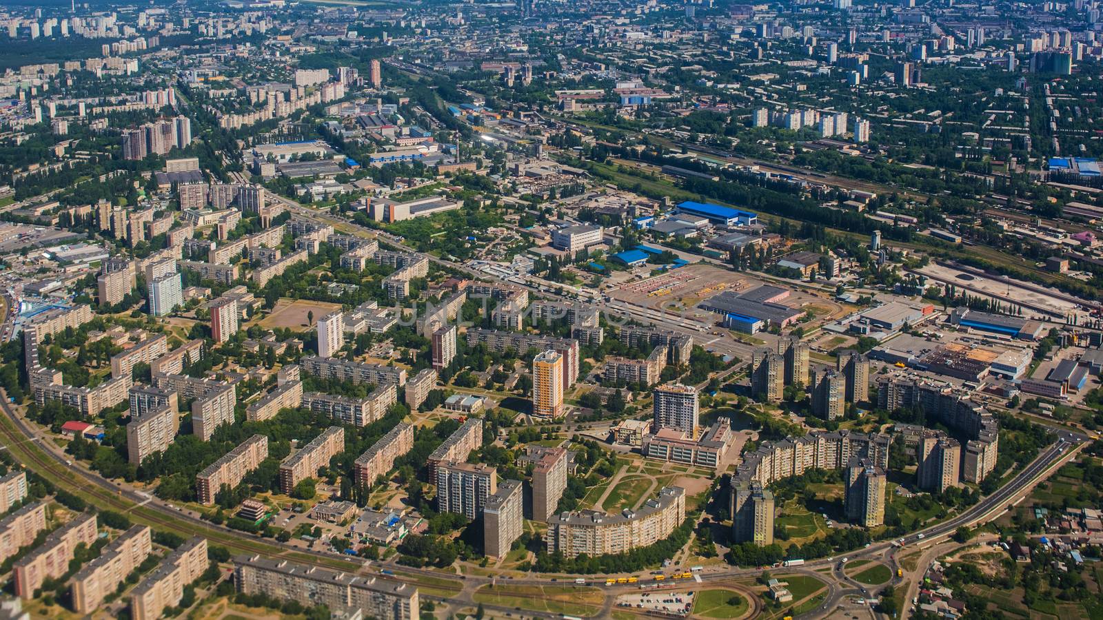 Aerial view of a city by sarymsakov