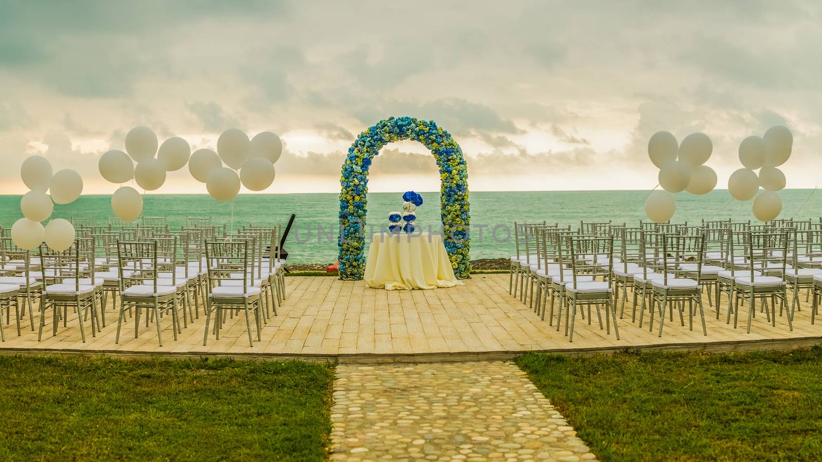 beach wedding arch by sarymsakov