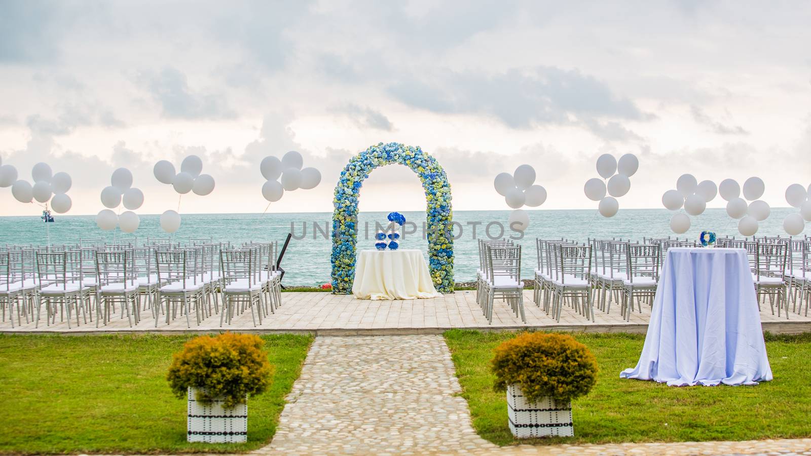 beach wedding arch by sarymsakov