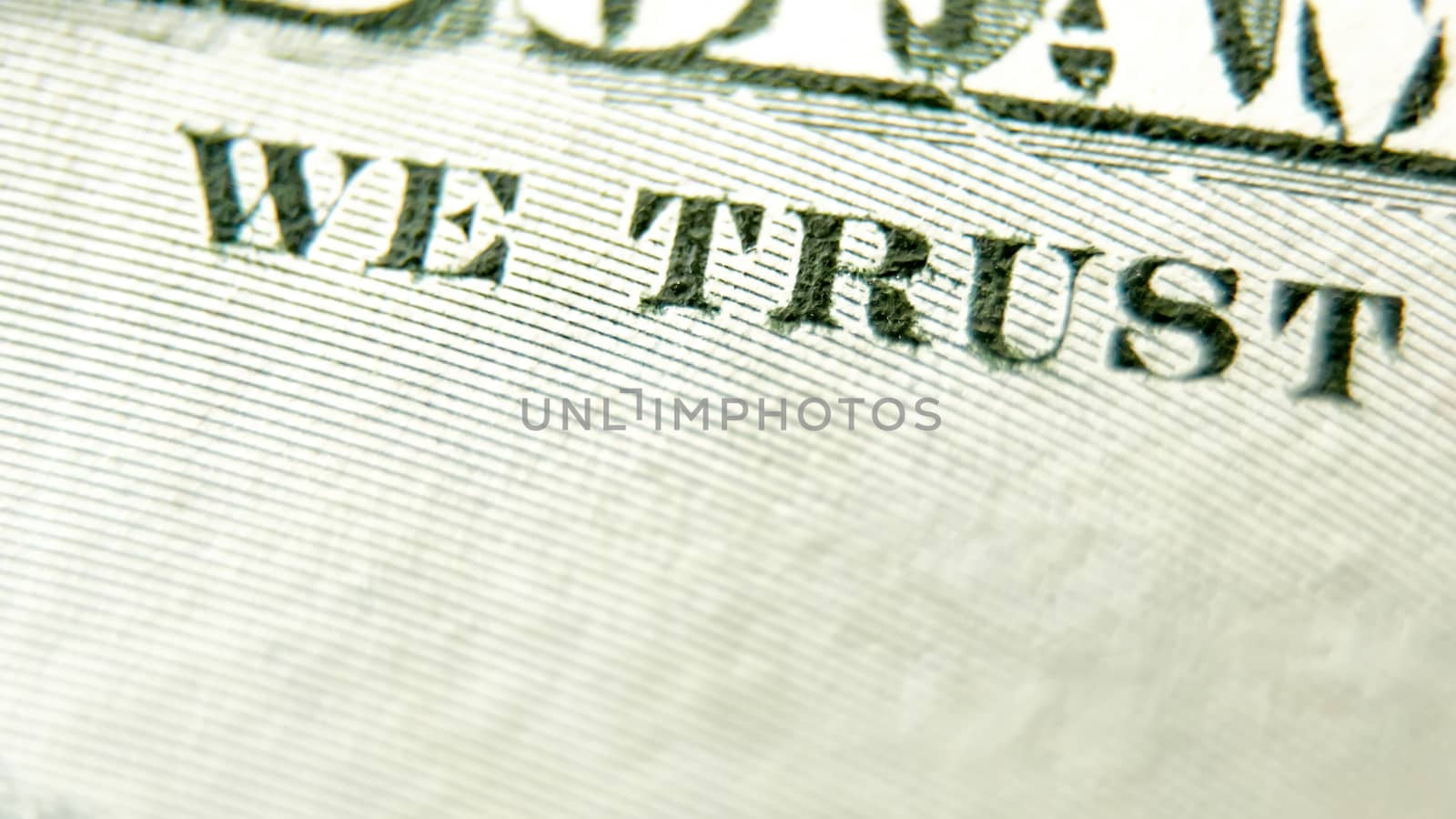 Macro close up of the US 100 dollar bill. Extreme macro. Shallow dof