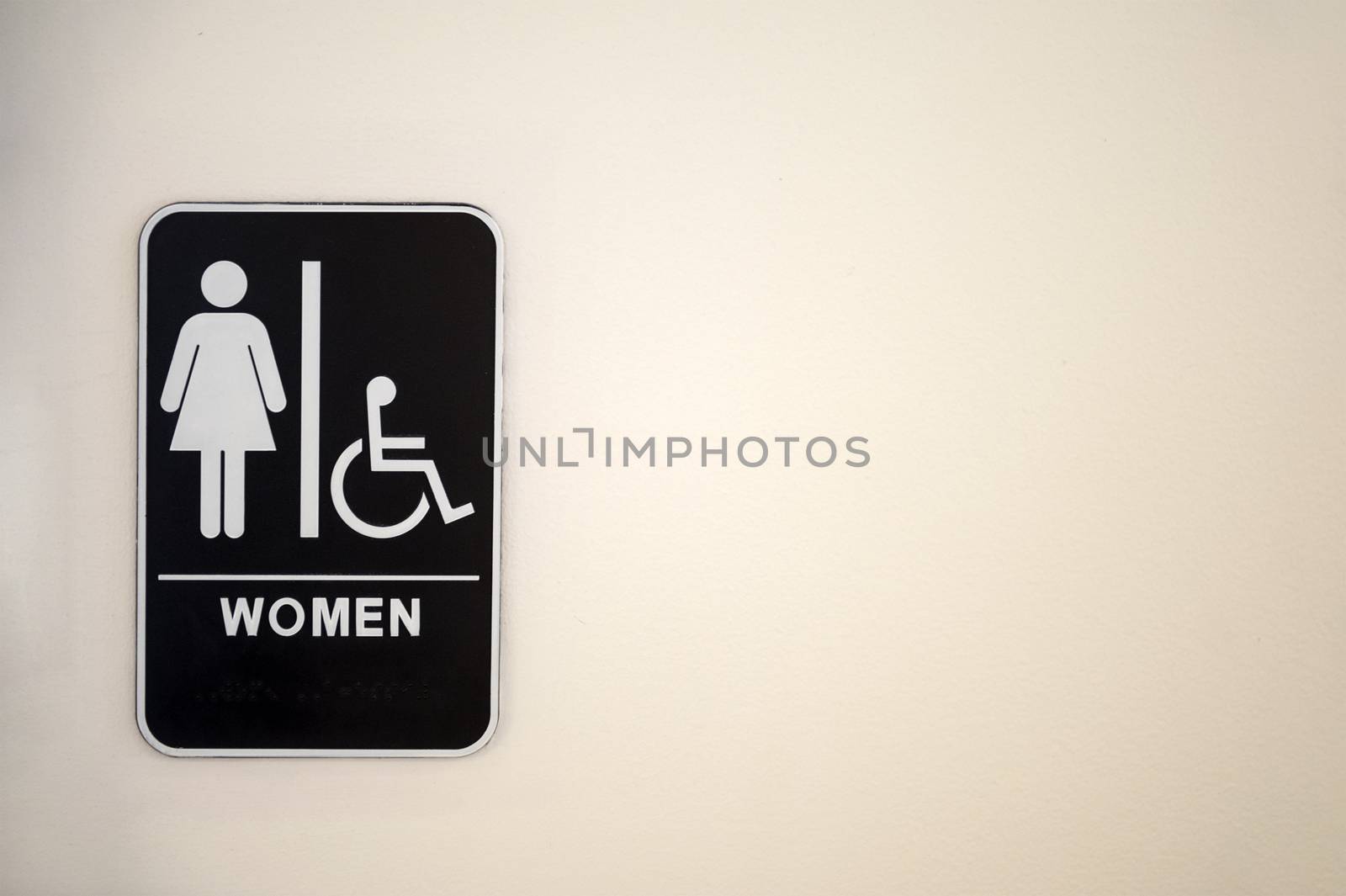 restroom (toilet) sign on wall  surface, healthy environment