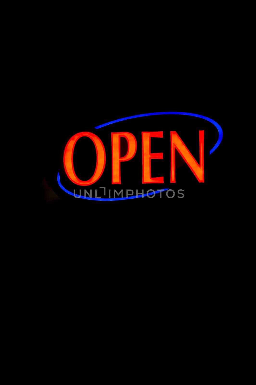 A brightly lt open neon signage